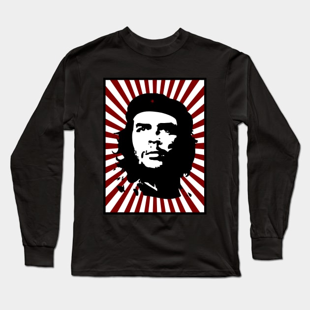 Che Series: Che Guevara with Radiant Background Long Sleeve T-Shirt by Jarecrow 